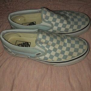 Light blue checkered vans
